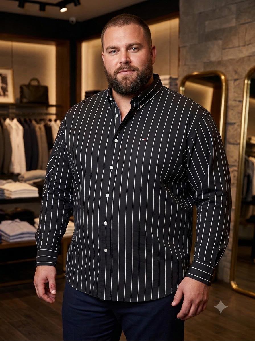 قميص tommy مقلم عريض euro